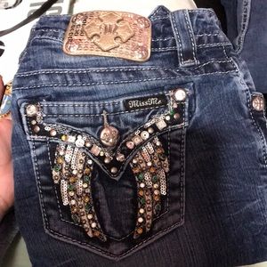 Cute straight leg Miss Me jeans! Emerald Green colors, and barely worn.